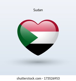 Love Sudan Symbol Heart Flag Icon Stock Vector Royalty Free