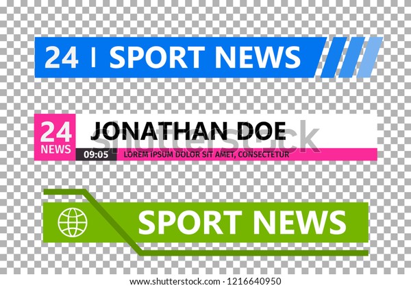 Lower Third Template Set Tv News Stock Vector Royalty Free