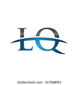 Jq Initial Company Blue Swoosh Logo Stock Vector Royalty Free