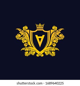 Royal Luxury Heraldic Crest Logo Design Stock Vector Royalty Free