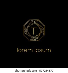 Luxury Golden Letter T Monogram Vector Stock Vector Royalty Free