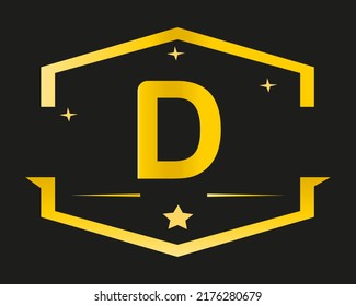 Luxury Letter D Logo Template Gold Stock Vector Royalty Free