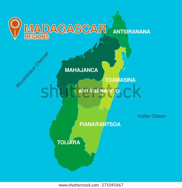 Madagascar Map Regions Stock Vector Royalty Free Shutterstock