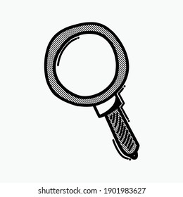 Magnifying Glass Doodle Vector Icon Drawing Stock Vector Royalty Free