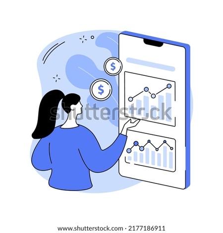 Make investments isolated cartoon vector illustrations. Woman with smartphone using banking app, money investing, business people, trading idea, peer-to-peer network vector cartoon.