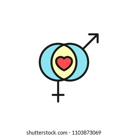 Male Female Sex Symbol Love Icon Stock Vector Royalty Free