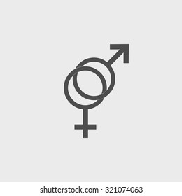 Vektor Stok Male Female Sex Symbol Vector Illustration Tanpa Royalti