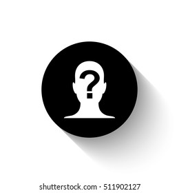 Male Profile Silhouette Question Mark White Stock Vector Royalty Free