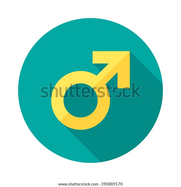 Male Sex Symbol Icon Long Shadow Stock Vector Royalty Free 390889570