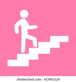 Man On Stairs Going Stock Vector Royalty Free 415961524 Shutterstock