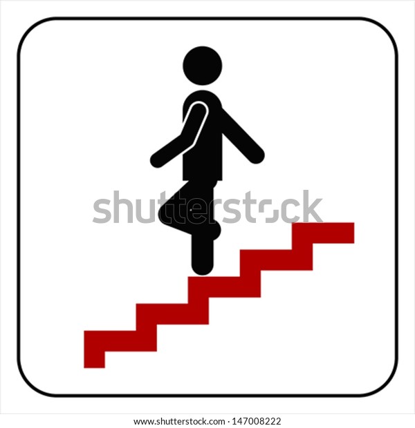 Man On Stairs Going Down Symbol Stock Vector Royalty Free 147008222