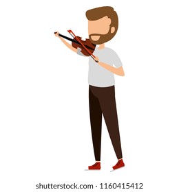 Man Playing Fiddle Character Stock Vector Royalty Free