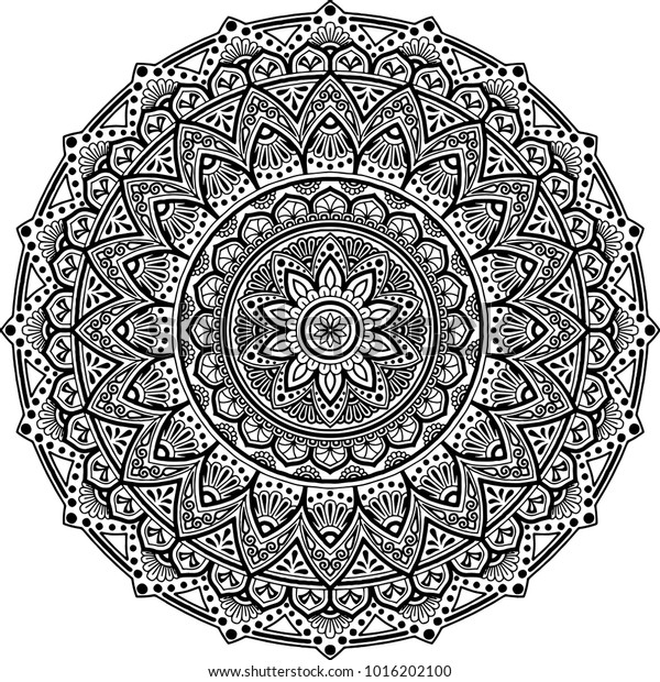 Mandala Pattern Black White Good Mood Stock Vector Royalty Free