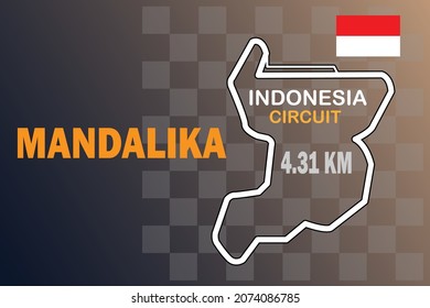 Mandalika Indonesia Racing Circuit Layout Lombok Stock Vector Royalty