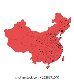 China Regions Map เวกเตอรสตอก ปลอดคาลขสทธ 742291840