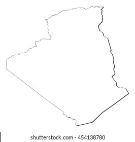 Algeria Outline Silhouette Map Illustration Stock Vector Royalty Free