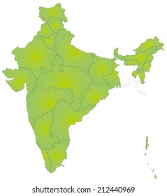 Vektor Stok Highly Detailed Editable Political Map India Tanpa Royalti