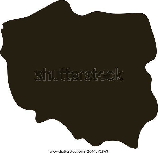 Map Poland Solid Simple Silhouette Map Stock Vector Royalty Free