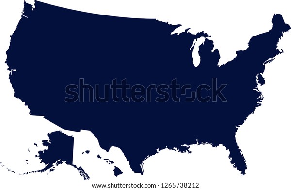 Map Usa Silhouette States Stock Vector Royalty Free