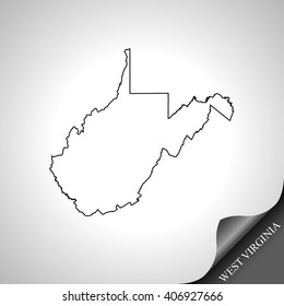 West Virginia Map Outline Vector Design Stock Vector Royalty Free