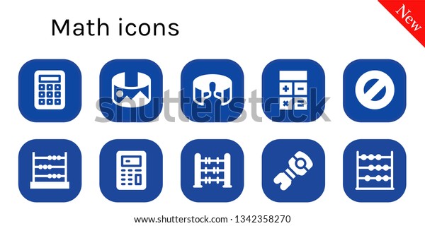 Math Icon Set 10 Filled Math Stock Vector Royalty Free 1342358270