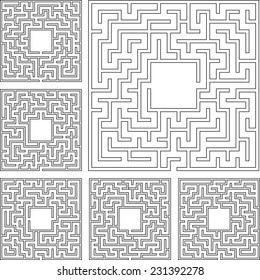 Maze Set Vector Stock Vector Royalty Free 231392278 Shutterstock