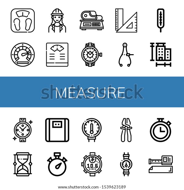 Measure Icon Set Collection Bathroom Scale Stock Vector Royalty Free