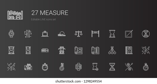 Measure Icons Set Collection Measure Hourglass Stock Vector Royalty