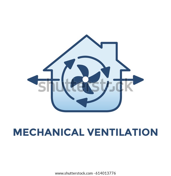 Mechanical Ventilation Icon Home Energy Requirement Stock Vector