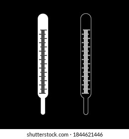 Medical Mercury Thermometer Icon Flat Style Stock Vector Royalty Free