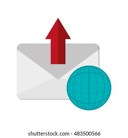 Message Envelope Earth Globe Diagram Icon Stock Vector Royalty Free