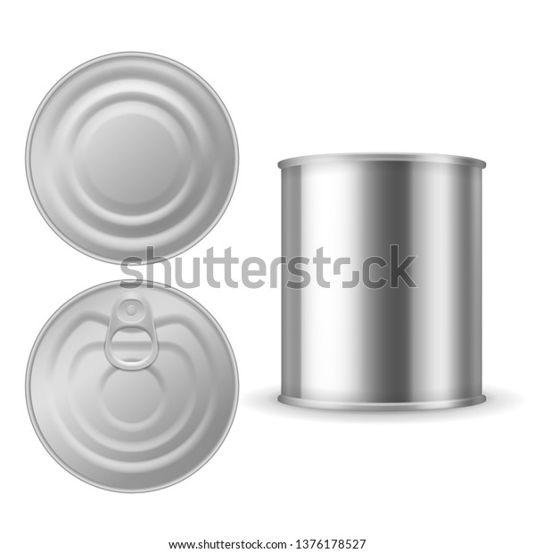 Metal Tin Can Canned Foods Mockup Stock Vector Royalty Free