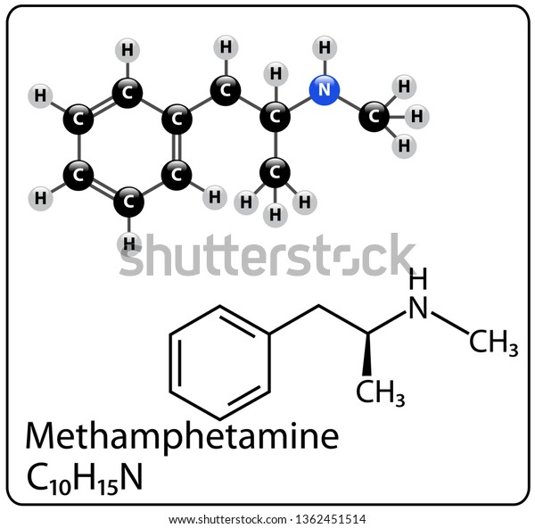 Methamphetamine Molecule Structure Stock Vector Royalty Free