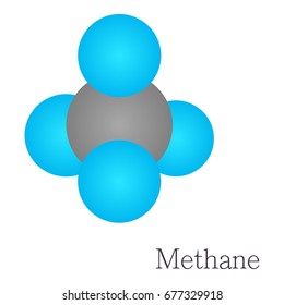 Methane D Molecule Cartoon Illustration Methane Stock Vector Royalty