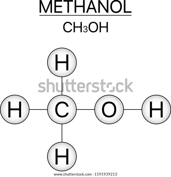 Methanol Ch3oh Structural Formula Isolated 库存矢量图免版税1591939213