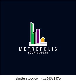 Metropolis City Logo Design Vector Template Stock Vector Royalty Free