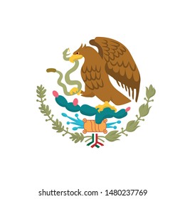 Mexican Coat Arms Simplified National Emblem Stock Vector Royalty Free