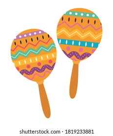 Mexican Maracas Design Mexico Culture Theme Stock Vector Royalty Free