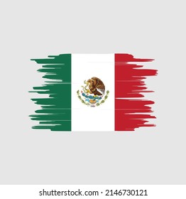 Mexico Flag Brush Strokes National Flag Stock Vector Royalty Free