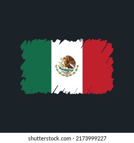 Mexico Flag Brush Strokes National Flag Stock Vector Royalty Free