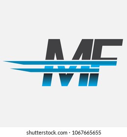 Mu Initial Logo Company Name Colored Stock Vector Royalty Free