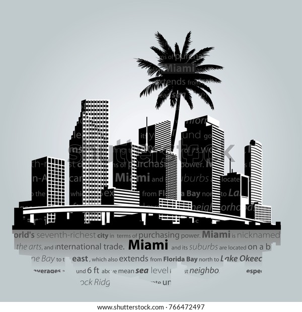 Miami Ilustraci N Vectorial De La L Nea De La Ciudad