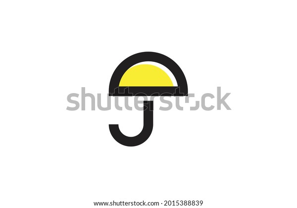 Minimal Letter Jd Umbrella Logo Design Stock Vector Royalty Free