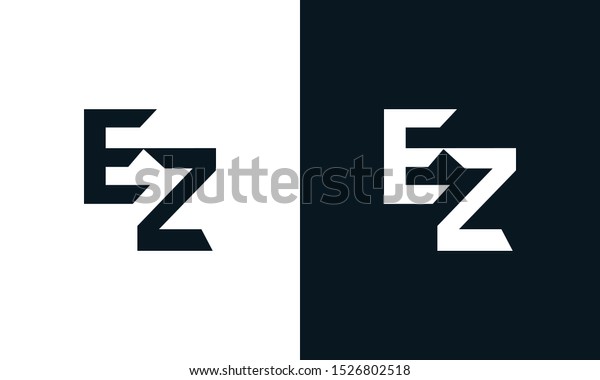 Minimalist Abstract Letter Ez Logo This Stock Vector Royalty Free