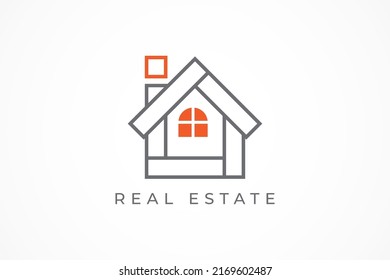 Minimalist Elegant Home Design Logo Line Stock Vector Royalty Free