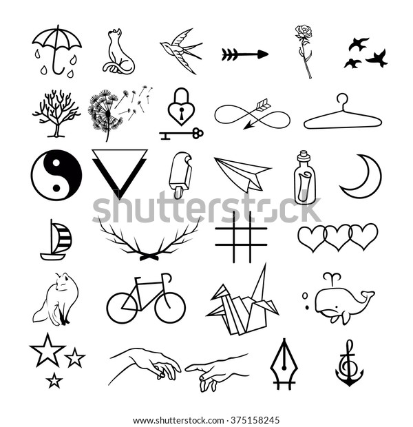 Vector De Stock Libre De Regal As Sobre Minimalistic Tattoos Vector