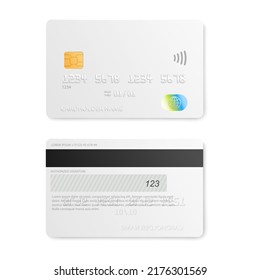 Mockup White Credit Card Template On Stock Vector Royalty Free