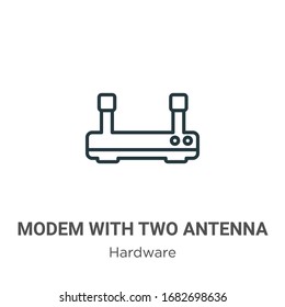 Modem Two Antenna Outline Vector Icon Stock Vector Royalty Free