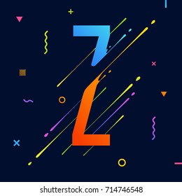 Modern Abstract Colorful Alphabet Minimal Design Stock Vector Royalty