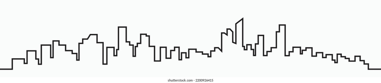 Modern City Skyline Outline Drawing On Stock Vector Royalty Free